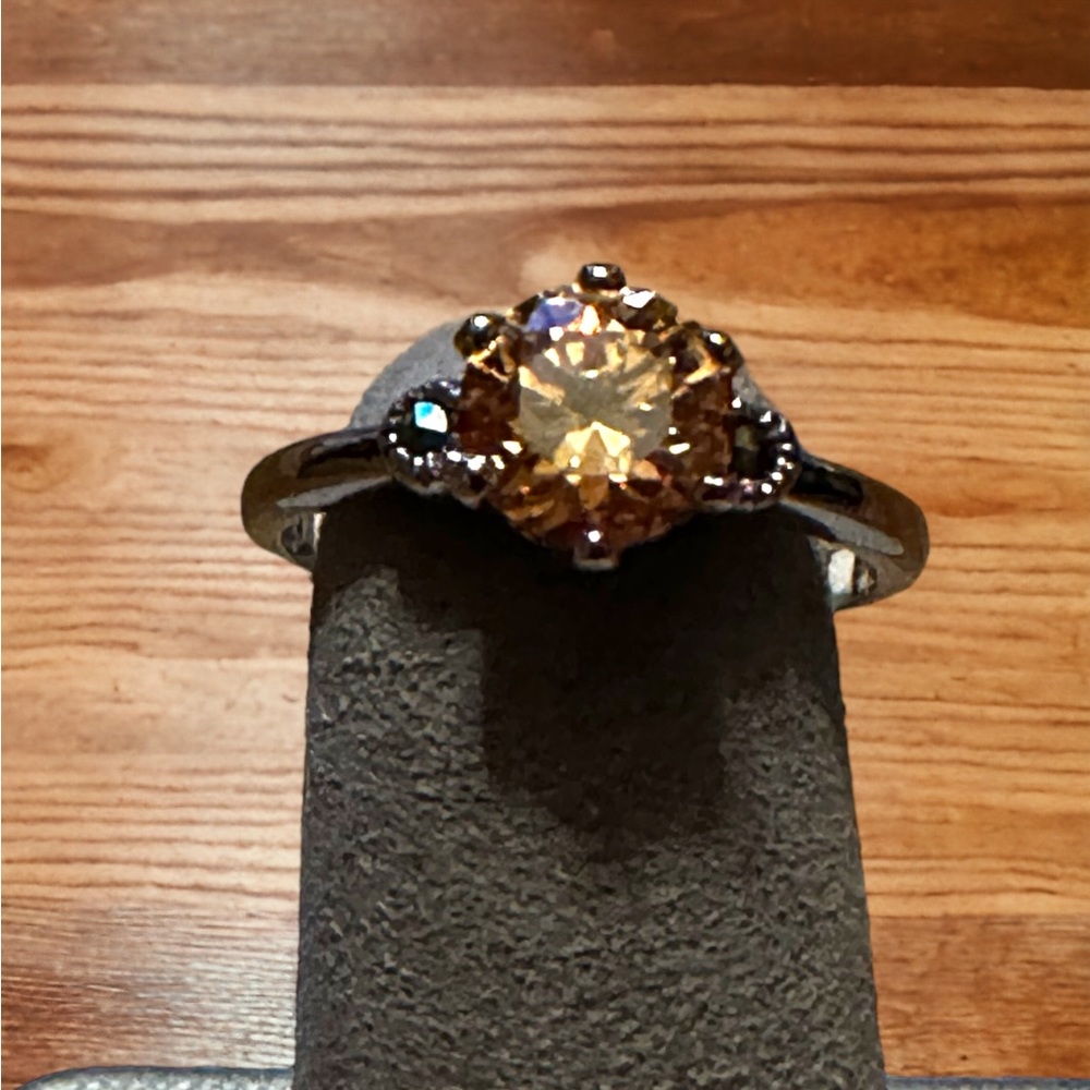 Beautiful Mandarin Garnet Solid Sterling Silver Ring